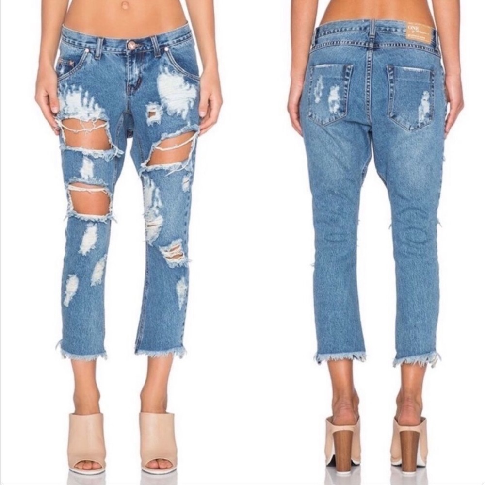 NWT One Teaspoon Lonely Boys Pacifica Destroyed Jeans Sz 28 - Picture 16 of 16